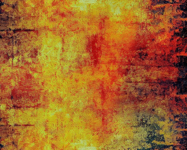 Textura de grunge rojo naranja amarillo Superficie de pared áspera tonificada