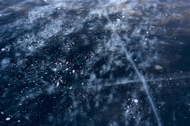 textura de hielo agrietado, fondo frío de invierno estacional abstracto, hielo natural, hielo roto en un lago