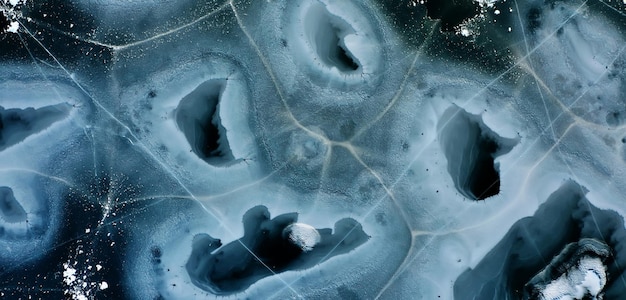 textura hielo vista superior grietas transparente resumen fondo invierno