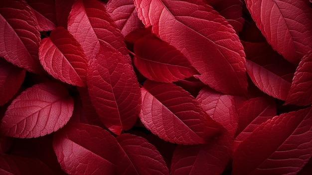 La textura de la hoja roja del otoño