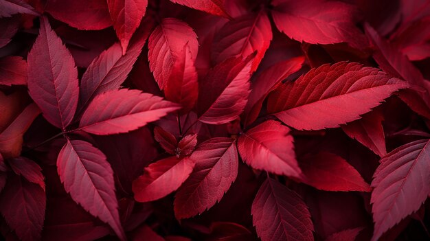 Foto textura de hojas de otoño rojas