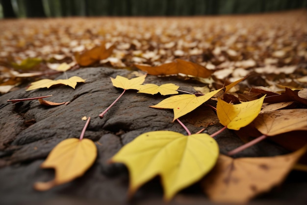 textura de hojas en el suelo