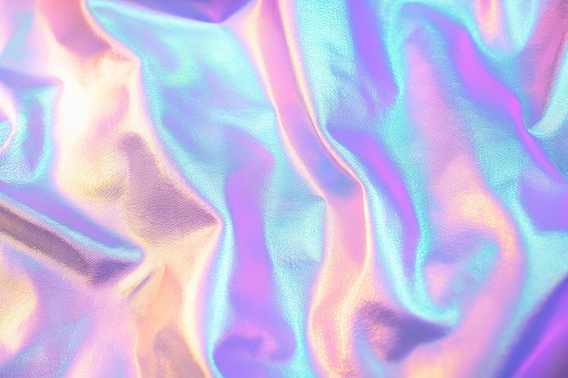 Textura holográfica dinámica en tonos azul, rosa y verde adornada con rayas y cautivadora