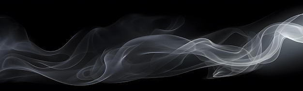 Textura de humo blanco abstracto aislado sobre fondo negro