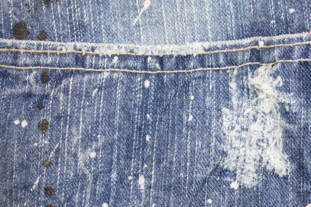 Textura de jeans de mezclilla rasgada azul