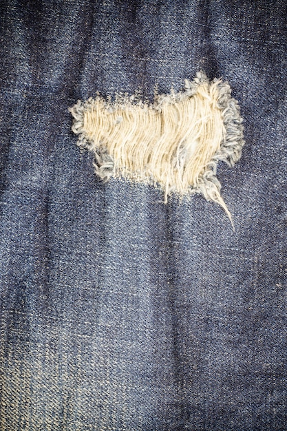 Textura de jeans sucios de mezclilla rasgada