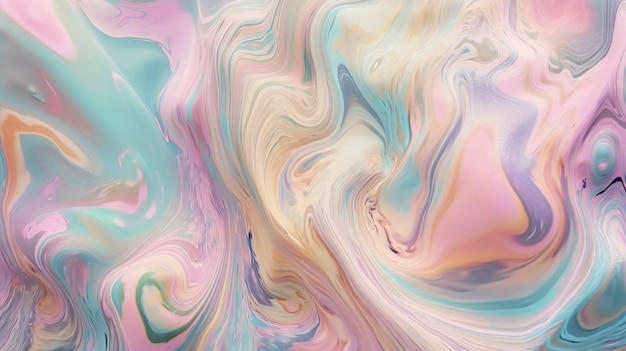 Textura de lámina de arco iris iridiscente de moda sin costuras Patrón de fondo de mármol de unicornio pastel holográfico suave Moderno abstracto borroso nacarado generat ai