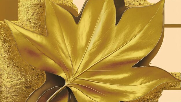 Textura de lámina de oro de hoja amarilla brillante