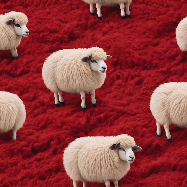 Textura de lana roja limpia fondo claro lana natural de oveja escarlata textura de algodón sin costura de esponjoso