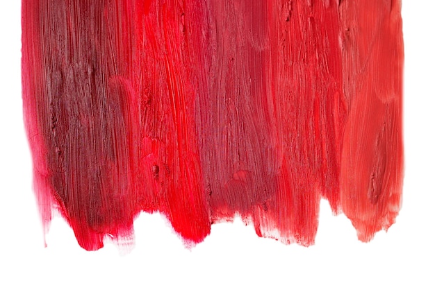 De la textura del lápiz labial de color claro a profundo aislado en espacio blanco Copiar