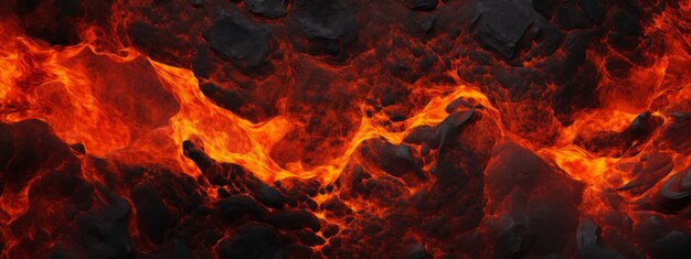 Textura de la lava fuego fondo roca volcán magma fundido infierno flujo caliente patrón de llama lava sin costuras