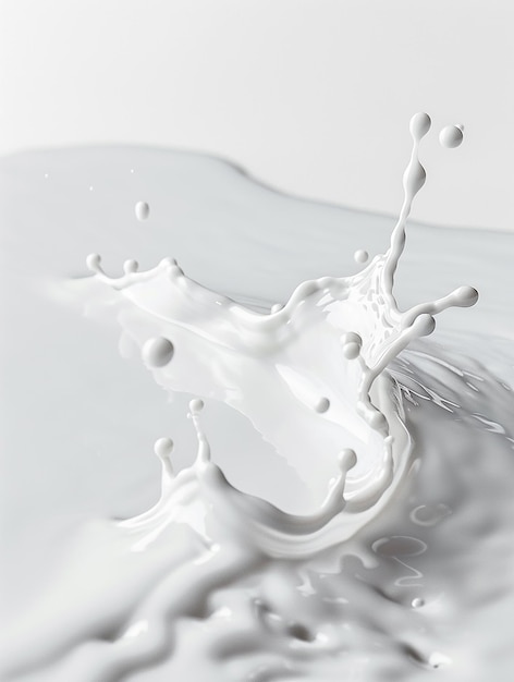 Textura de leche con salpicaduras en un fondo mínimo