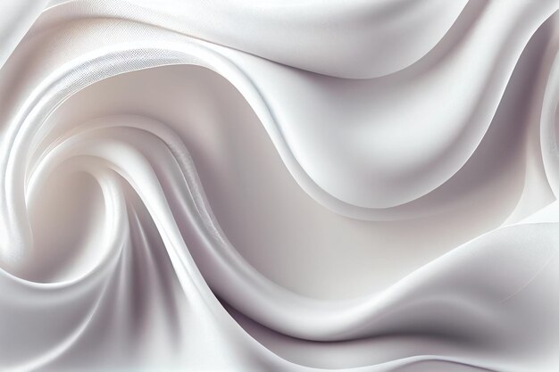 Textura de leche de yogur blanco o superficie de crema Fondo abstracto con tela de seda suave yogur líquido producto lácteo o crema cosmética vector ilustración realista AI generativa