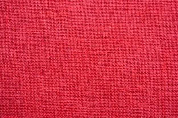 Textura de lienzo de lino de color rojo