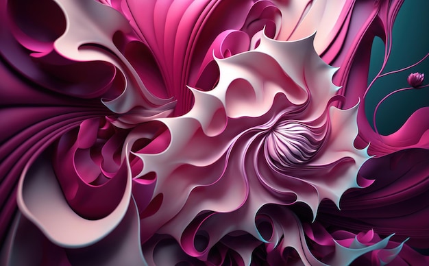 Textura líquida 3d abstracta de color rosa pastel y rojo generada por inteligencia artificial