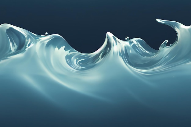 Una textura líquida suave de salpicaduras de olas y gotas en una superficie de agua azul