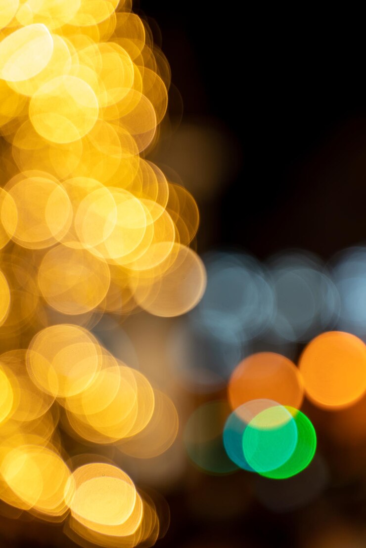 Foto textura de luces de navidad borrosa - efecto bokeh