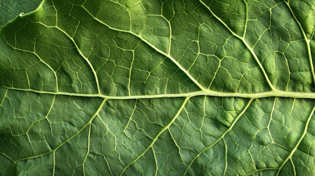 Textura macro AI generativa de veias de folhas verdes textura de folhagem verde fundo ecológico