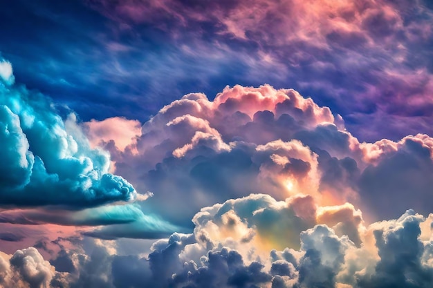 Textura de macro de nube de colores holográficos
