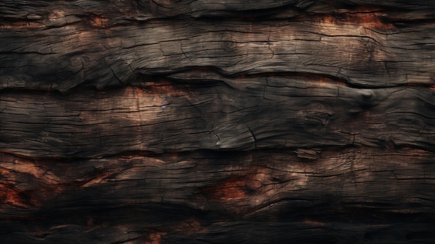 La textura de la madera quemada El fondo del papel tapiz de madera Rústico viejo quemado Grunge Superficie oscura