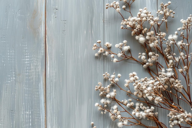 Foto textura de madera de superficie gris con flores