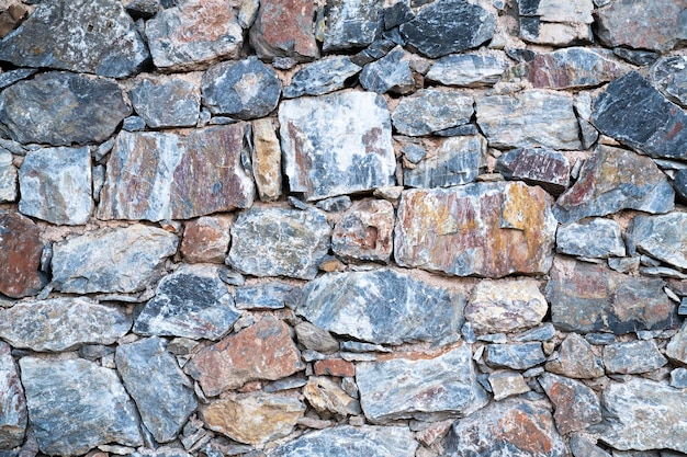 Textura de mampostería, fondo de superficie de piedras multicolores