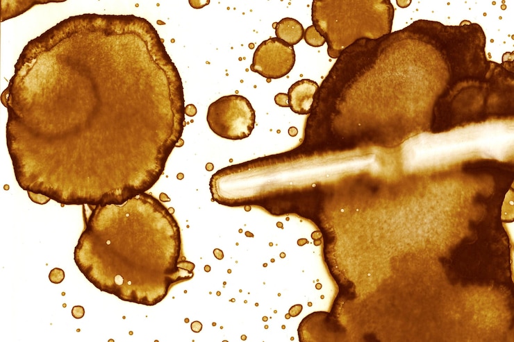 Foto textura de manchas de café manchas abstractas imágenes psicológicas burbujas abstractas