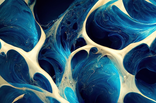 Textura de mármol azul Fondo de pantalla de pintura de arte fluido abstracto de lujo