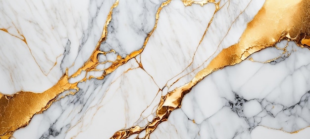 Textura de mármol blanco y dorado natural para fondo de papel tapiz de azulejos de lujo AI generativa
