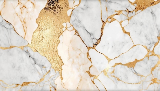 Textura de mármol blanco y dorado natural para papel tapiz de azulejos de piel fondo lujoso.