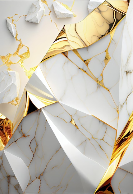 Textura de mármol blanco y dorado