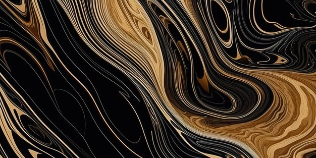 Textura de mármol Fluido que fluye Arte de fondo Splash Diy Colores fluidos Oro Negro