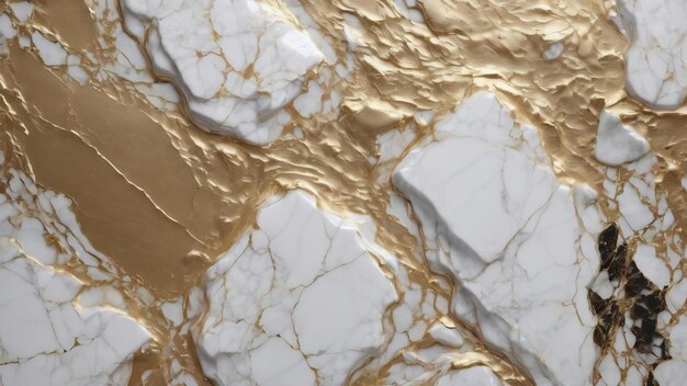Textura de mármol de lujo fondo oro blanco material de piedra natural patrón generativo ai