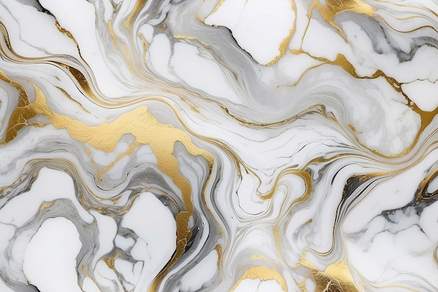 Textura de mármol de lujo fondo oro blanco patrón de material de piedra natural IA generativa