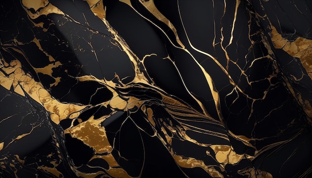 textura de mármol negro y dorado, diseño de fondo de piedra abstracto