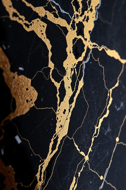 Textura de mármol negro y dorado