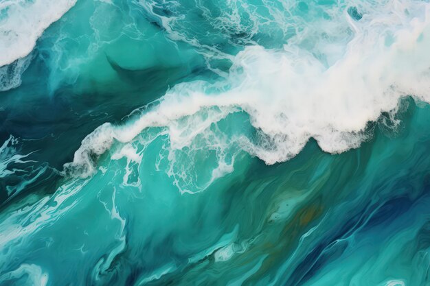 Foto textura de mármol ondas de mar textura trazos de pintura paleta de colores azul verde hecha con ia generativa