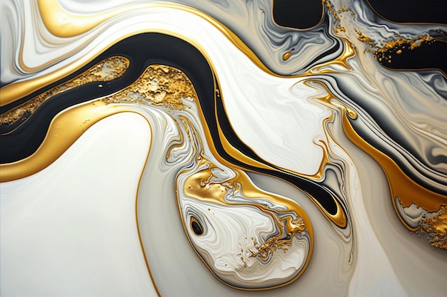 Textura de mármol y oro. Fondo de mármol de lujo abstracto. IA generativa