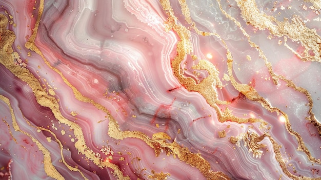 Textura de mármol rosa y dorado elegancia abstracta esquina superior izquierda para el mensaje