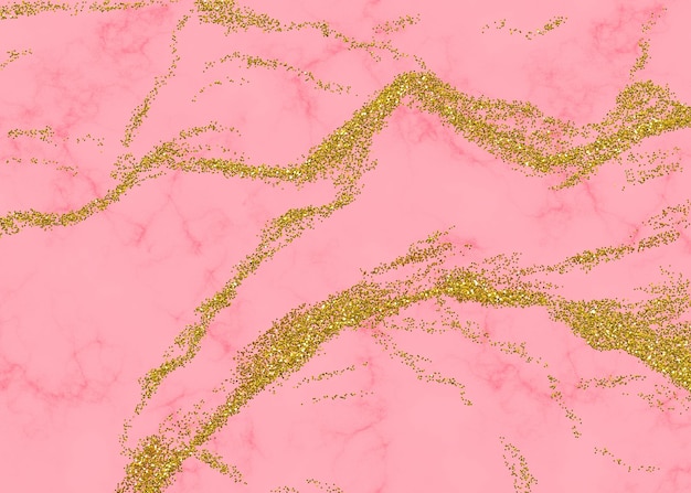 Textura de mármol rosado abstracto con brillos dorados de fondo creado digitalmente