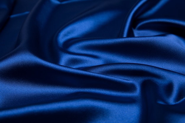 textura de material de seda azul