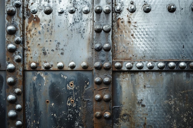 Foto textura metálica remachada de una puerta de época