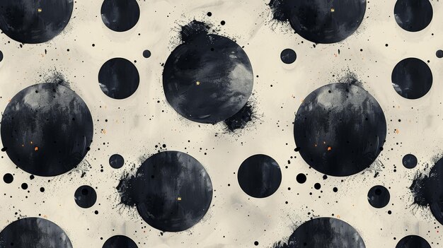 Foto textura monocromática desenhada à mão com traços de pincel redondos fonte abstrata com traços redondos de pincelo padrão elegante de pontos de pólva
