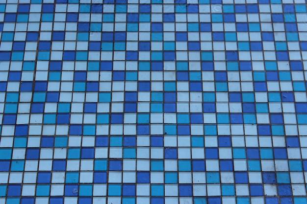 Textura de mosaico cuadrado azul y azul claro