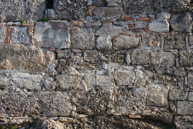 La textura del muro de piedra Textura de fondo del muro de piedra del antiguo castillo