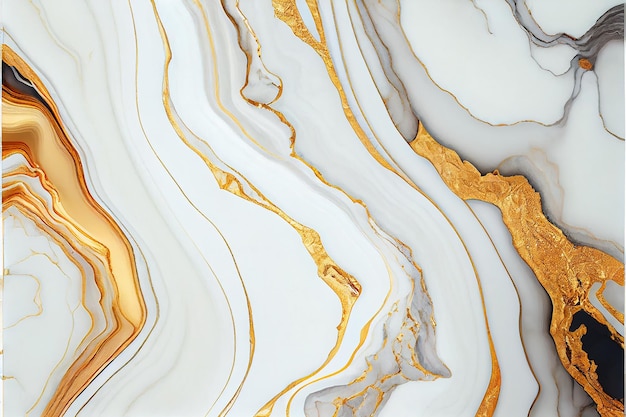 Textura natural de mármore branco e dourado para papel de parede de azulejo de pele fundo luxuoso Criativo Pedra cerâmica arte design de interiores de parede Generative AI