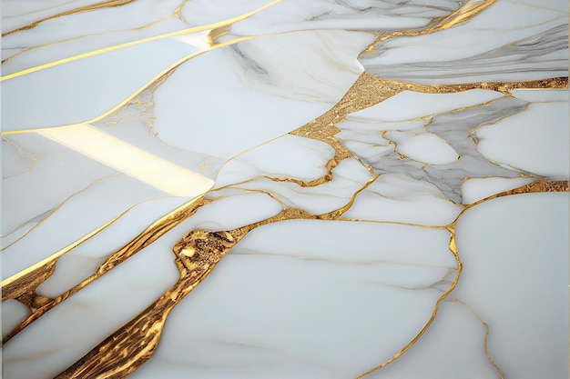 Textura natural de mármore branco e dourado para papel de parede de azulejo de pele fundo luxuoso Criativo Pedra cerâmica arte design de interiores de parede Generative AI