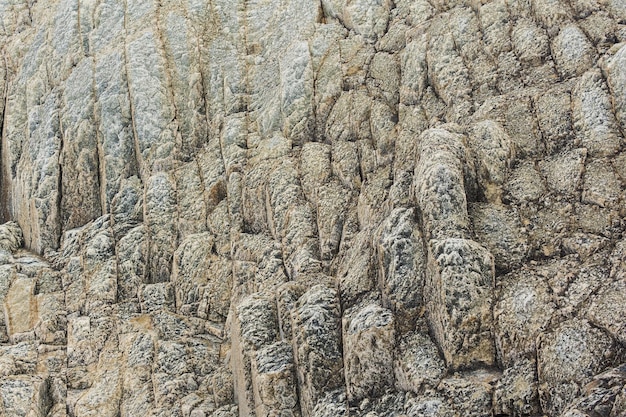 Textura natural de rocha de fundo de lava solidificada de basalto colunar resistida