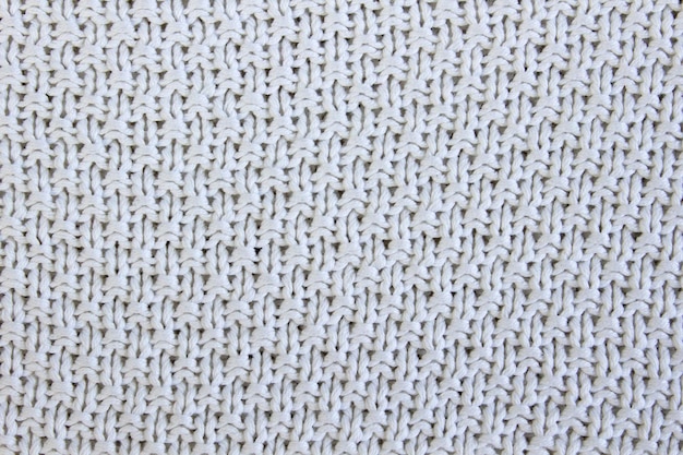 Textura natural leve e suave de fundo de material têxtil de lã de malha tecido de algodão de crochê branco tela tecida