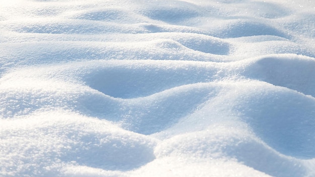 Textura de nieve limpia blanca Fondo de invierno Enfoque selectivo